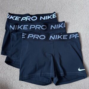 Nike Black Compression Shorts with White Swoosh